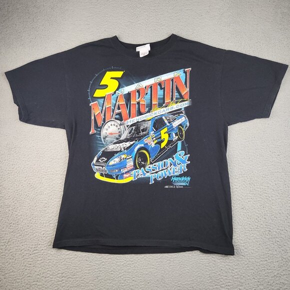 Mark Martin Shirt Men's Extra Large Black NASCAR Racing Hendrick Cars - Picture 2 of 10